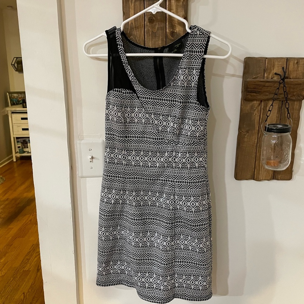Black and white geometric dress